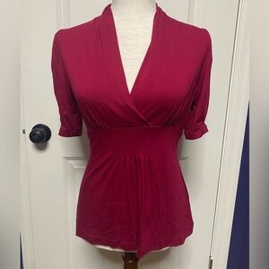 Banana Republic red short sleeve top, size small